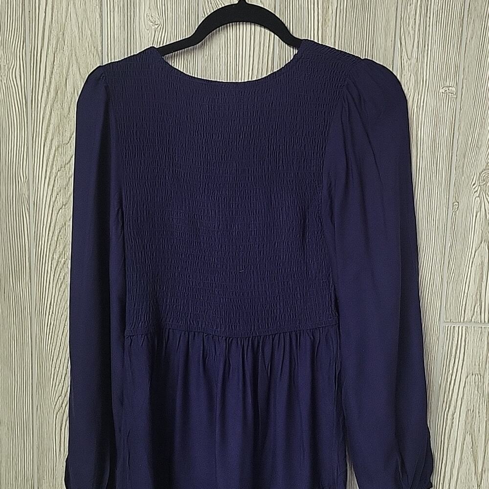 Zesica Navy Blue Long Sleeve Ruched Bodice Dress Womens Size Small NWT - Picture 7 of 12